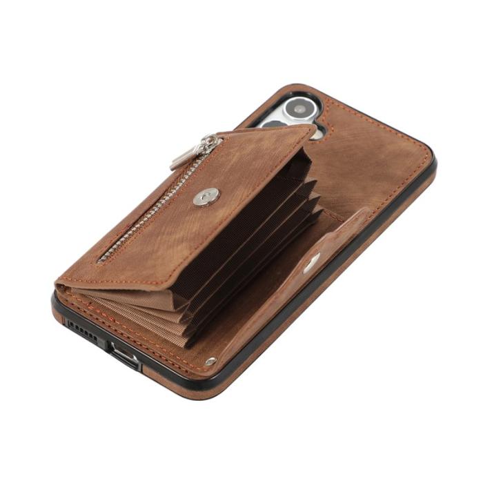 OEM - Mobilfodral för Samsung Galaxy S26 Plus Kickstand Card Slot - Brun