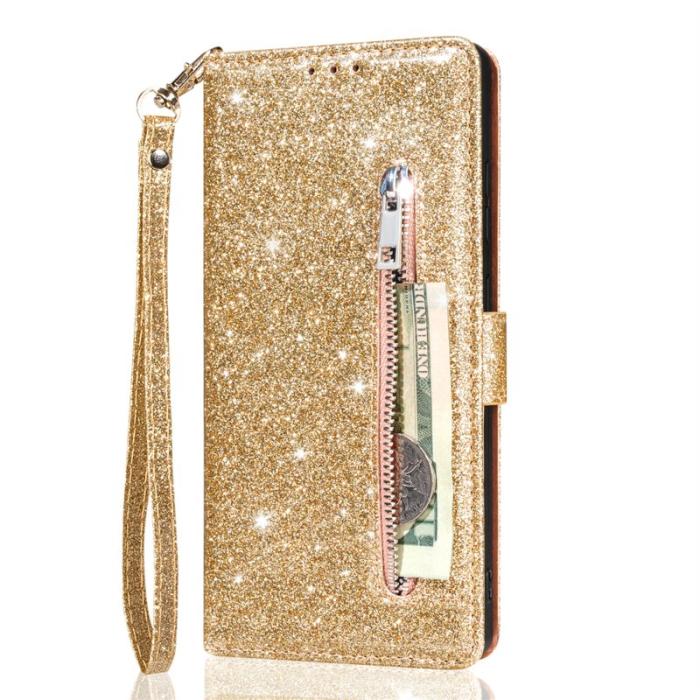 OEM - Mobilfodral för Samsung Galaxy S26 Plus Kickstand Konstläder - Guld