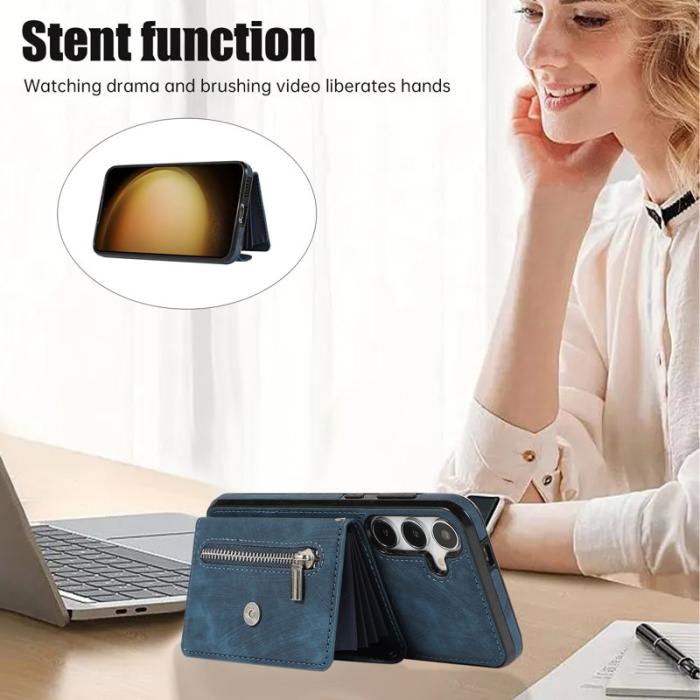 OEM - Mobilfodral för Samsung Galaxy S26 Plus Kickstand Kortfack - Blå