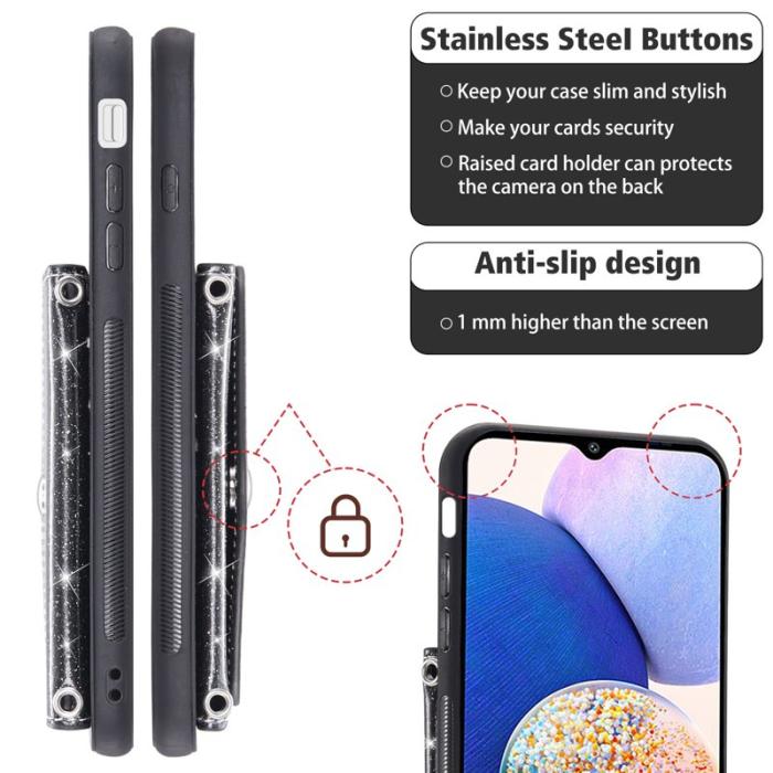 OEM - Mobilfodral för Samsung Galaxy S26 Plus Kickstand Kortfack Konstläder TPU Svart