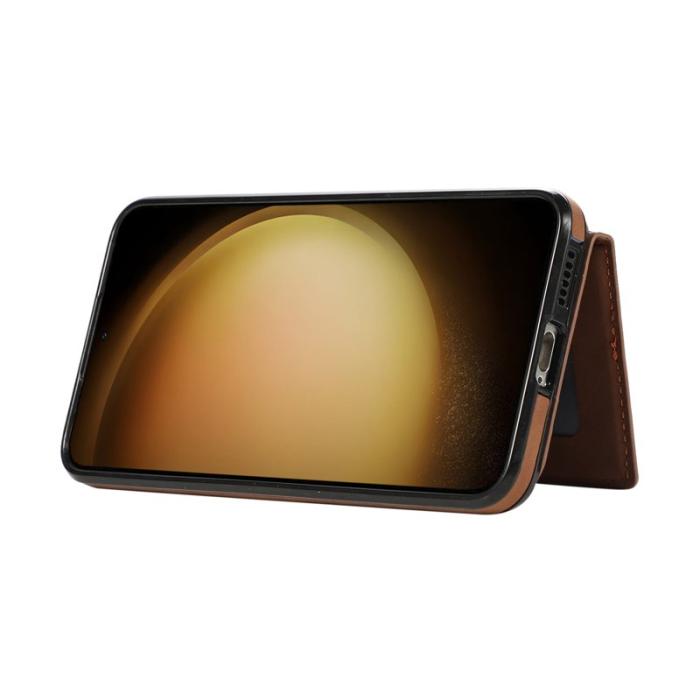 OEM - Mobilfodral för Samsung Galaxy S26 Plus Kickstand TPU + Konstläder - Brun