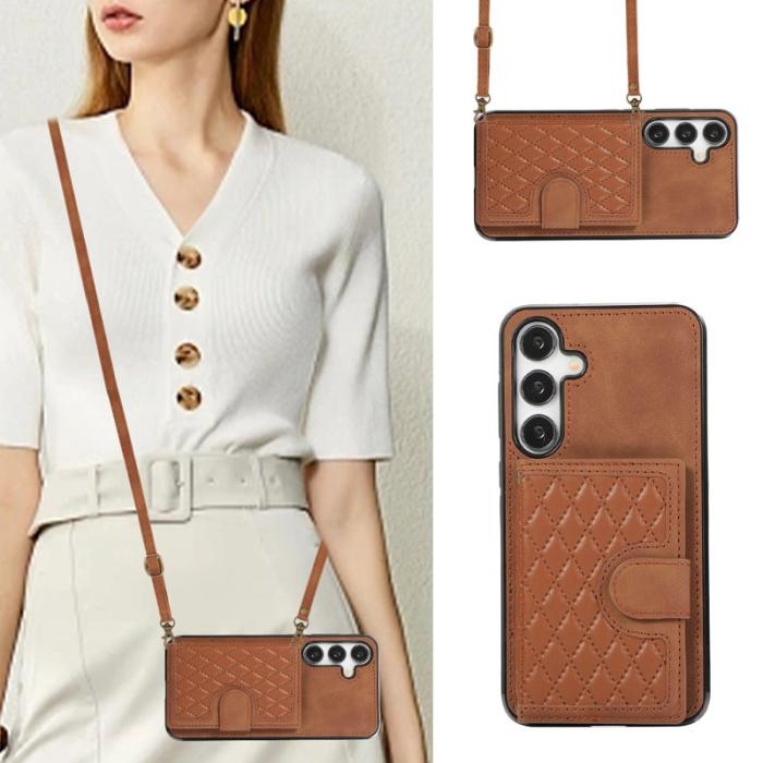 OEM - Mobilfodral för Samsung Galaxy S26 Plus Kickstand TPU + Konstläder - Brun