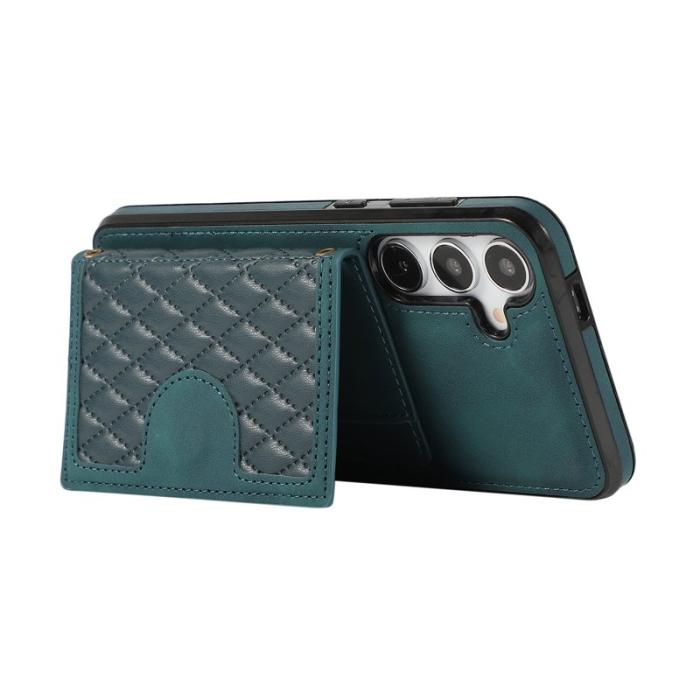 OEM - Mobilfodral för Samsung Galaxy S26 Plus Kickstand TPU + Konstläder - Grön