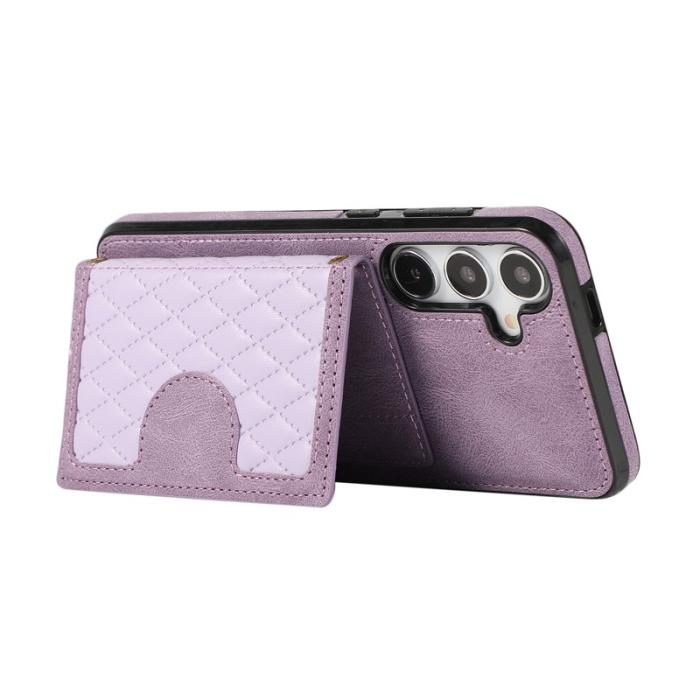 OEM - Mobilfodral för Samsung Galaxy S26 Plus Kickstand TPU + Konstläder - Lila