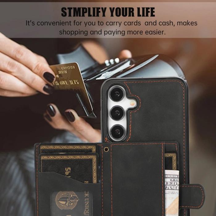 OEM - Mobilfodral för Samsung Galaxy S26 Plus Kickstand TPU + PU - Svart