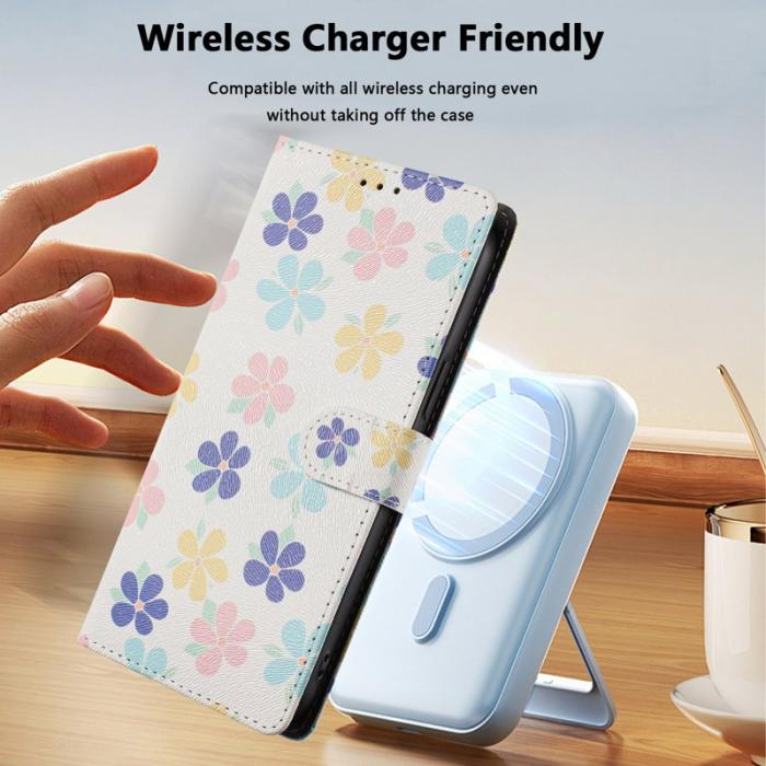 OEM - Plånboksfodral för Samsung Galaxy S26 Plus Konstläder - Färgade Blommor