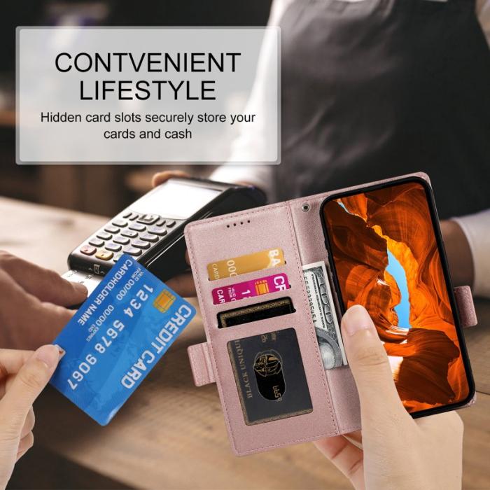 OEM - Plånboksfodral för Samsung Galaxy S26 Plus Konstläder Kickstand - Roséguld