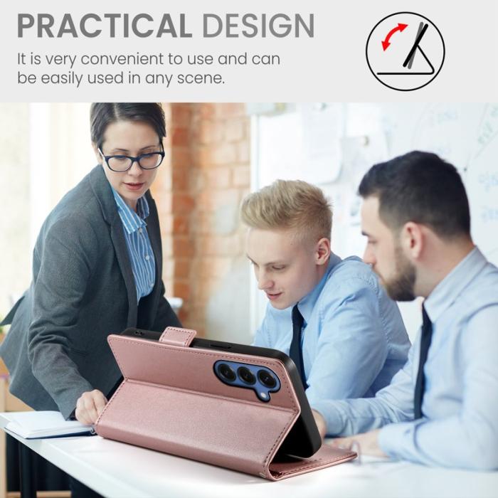 OEM - Plånboksfodral för Samsung Galaxy S26 Plus Konstläder Kickstand - Roséguld