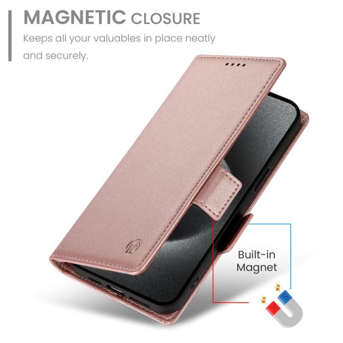 OEM - Plånboksfodral för Samsung Galaxy S26 Plus Konstläder Kickstand - Roséguld