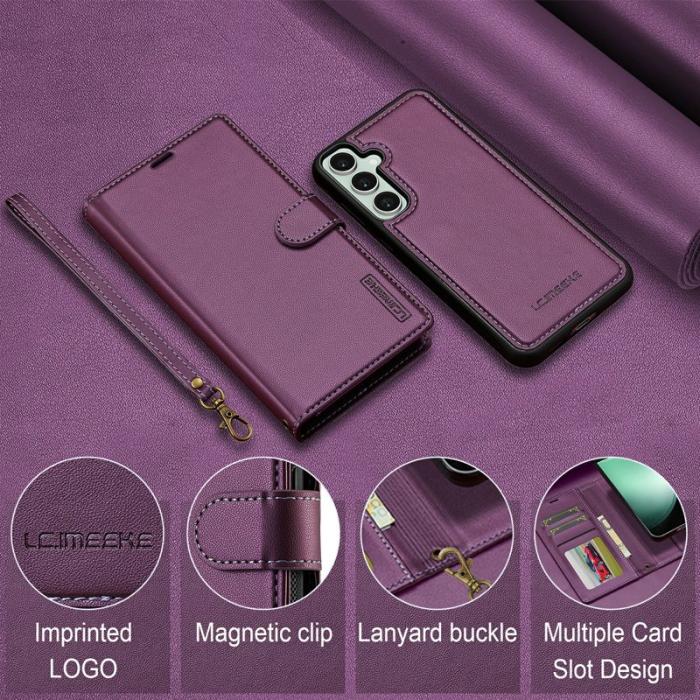LC.imeeke - LC.IMEEKE Plånboksfodral för Samsung Galaxy S26 Plus Konstläder Magnetiskt Lila