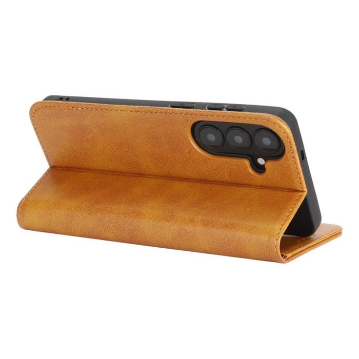 OEM - Mobilfodral för Samsung Galaxy S26 Plus Konstläder Magnetiskt - Ljusbrun