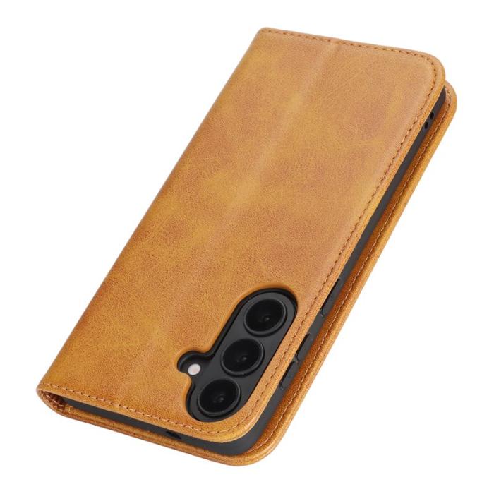 OEM - Mobilfodral för Samsung Galaxy S26 Plus Konstläder Magnetiskt - Ljusbrun