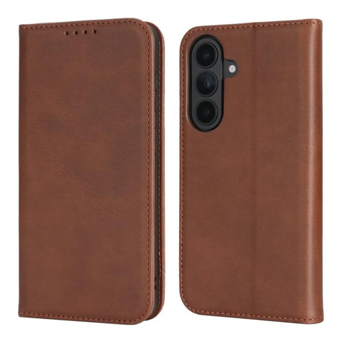 OEM - Mobilfodral för Samsung Galaxy S26 Plus Konstläder Magnetiskt - Mörkbrun