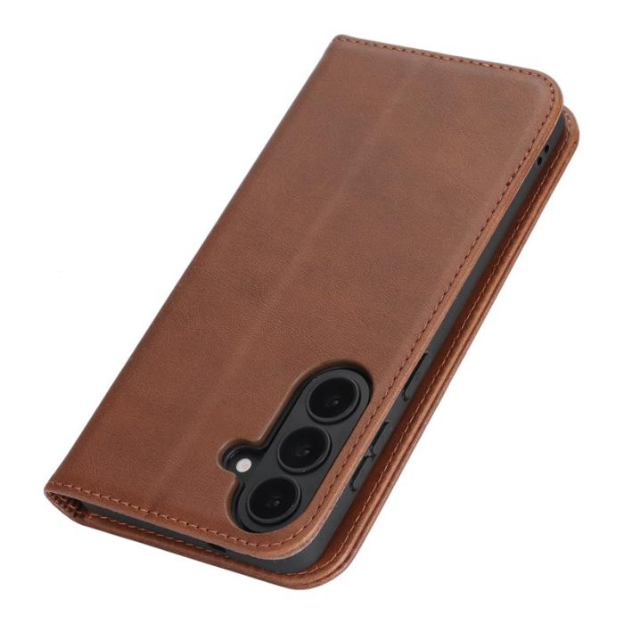 OEM - Mobilfodral för Samsung Galaxy S26 Plus Konstläder Magnetiskt - Mörkbrun