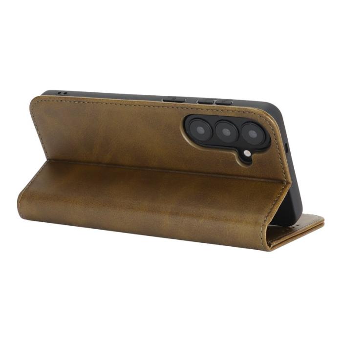 OEM - Mobilfodral för Samsung Galaxy S26 Plus Konstläder Magnetiskt - Mörkgrön