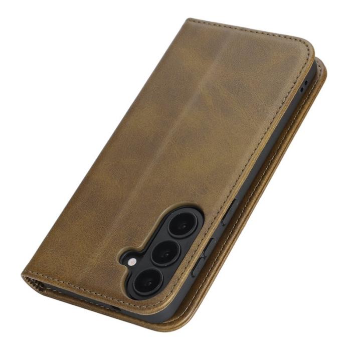 OEM - Mobilfodral för Samsung Galaxy S26 Plus Konstläder Magnetiskt - Mörkgrön