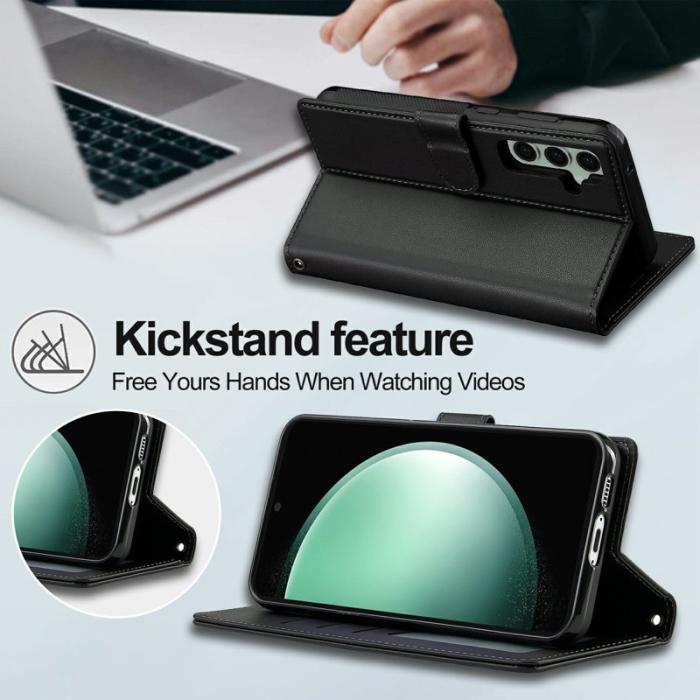 LC.imeeke - LC.IMEEKE Plånboksfodral för Samsung Galaxy S26 Plus Konstläder Magnetiskt Svart