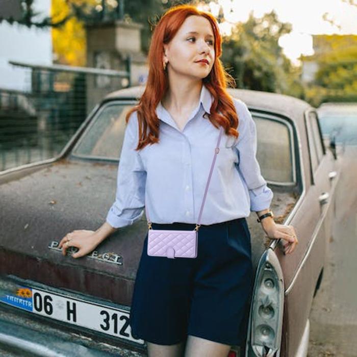 OEM - Plånboksfodral för Samsung Galaxy S26 Plus Konstläder med axelrem - Lila