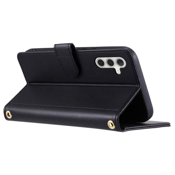 OEM - Plånboksfodral för Samsung Galaxy S26 Plus Konstläder med axelrem - Svart