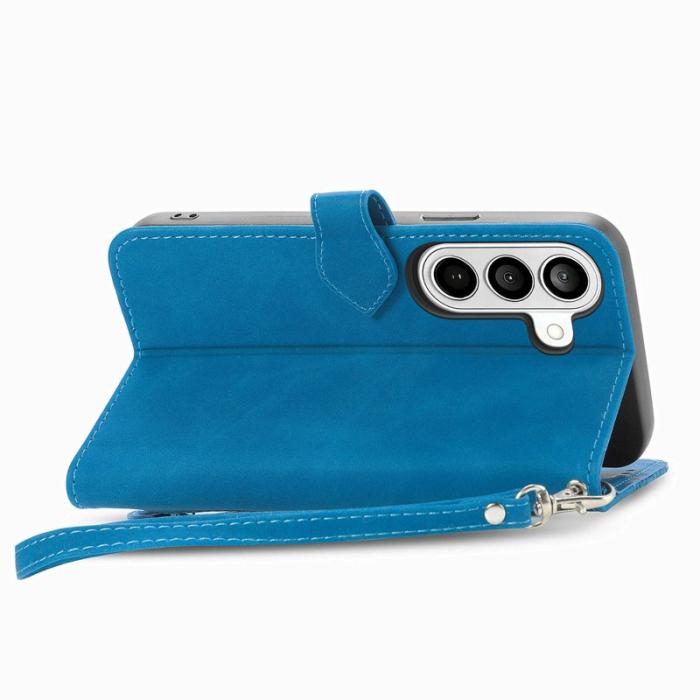 OEM - Plånboksfodral för Samsung Galaxy S26 Plus Konstläder med dragkedja - Blå
