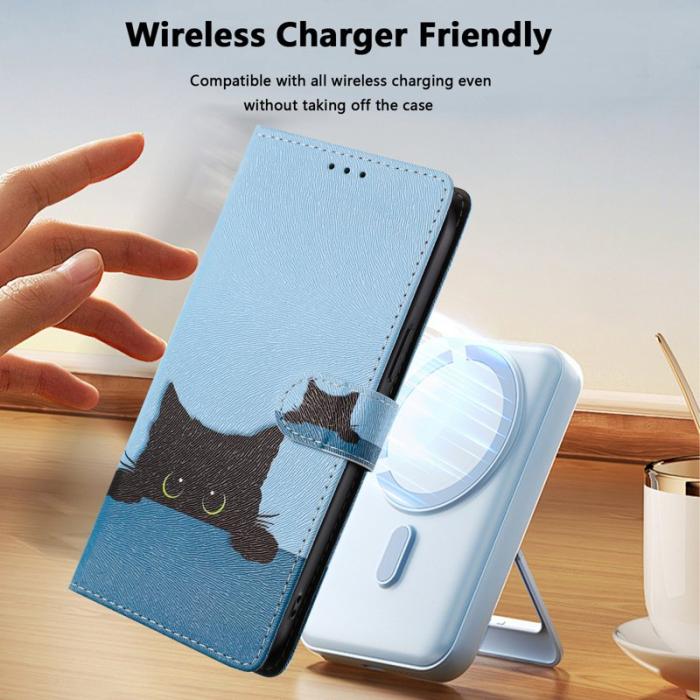 OEM - Plånboksfodral för Samsung Galaxy S26 Plus Konstläder med handledsrem Svart katt