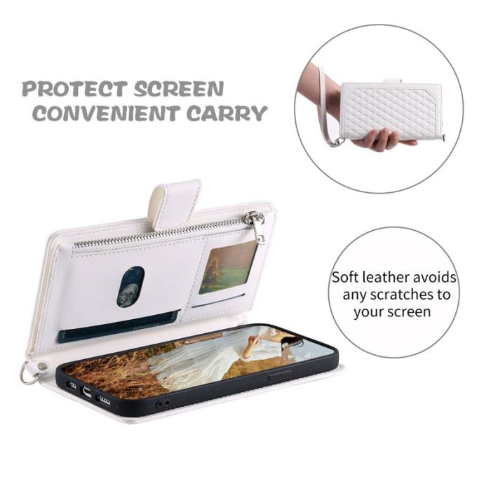 OEM - Plånboksfodral för Samsung Galaxy S26 Plus Konstläder med handledsrem - Vit