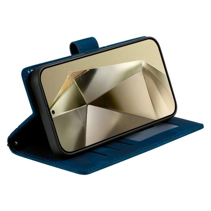 OEM - Plånboksfodral för Samsung Galaxy S26 Plus Konstläder med handrem - Blå