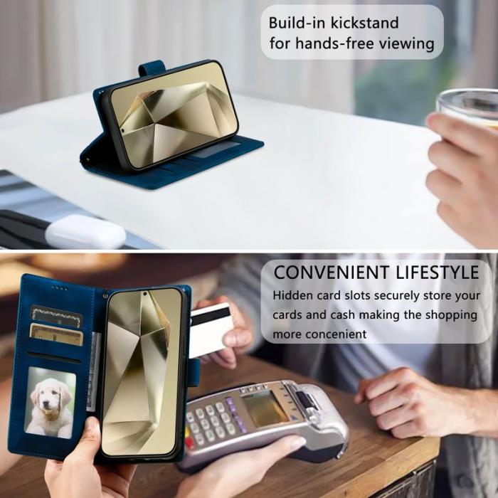 OEM - Plånboksfodral för Samsung Galaxy S26 Plus Konstläder med handrem - Blå