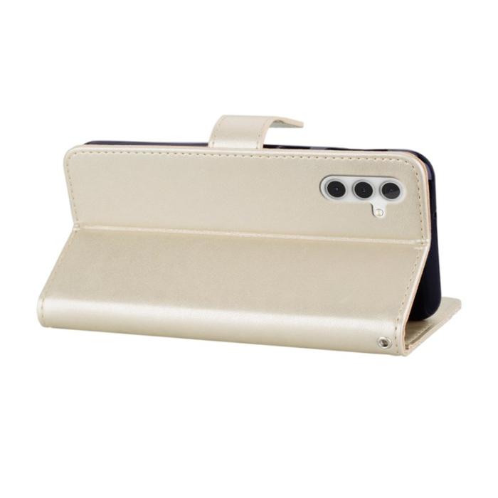 OEM - Plånboksfodral för Samsung Galaxy S26 Plus Konstläder med rem - Guld