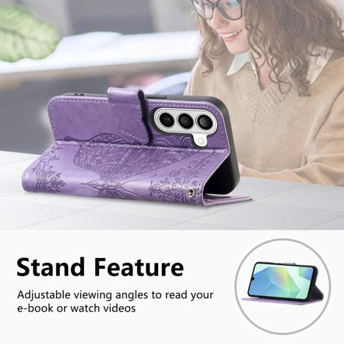 OEM - Plånboksfodral för Samsung Galaxy S26 Plus Konstläder med rem - Ljuslila