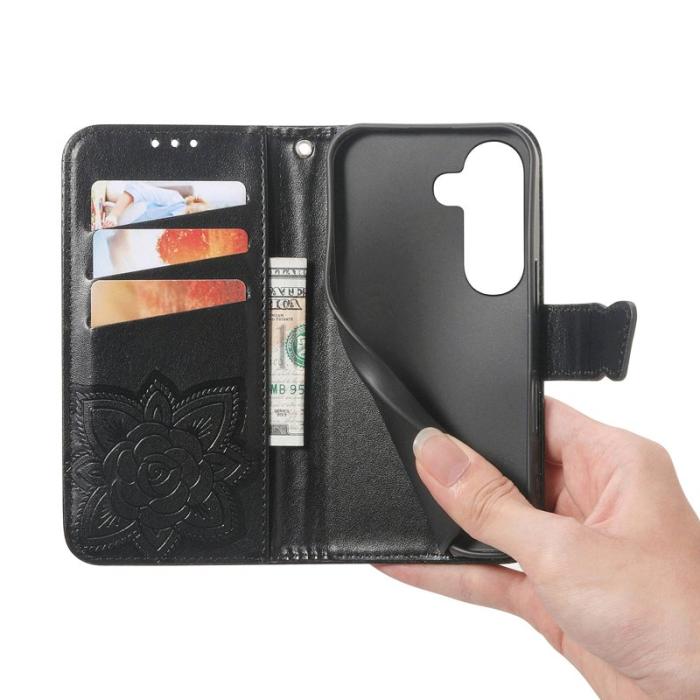 OEM - Plånboksfodral för Samsung Galaxy S26 Plus Konstläder med rem - Svart