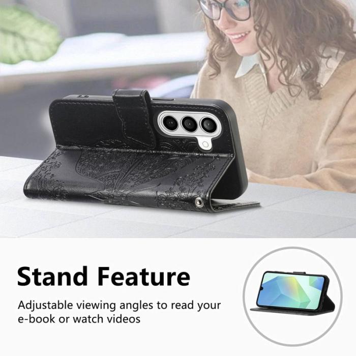 OEM - Plånboksfodral för Samsung Galaxy S26 Plus Konstläder med rem - Svart