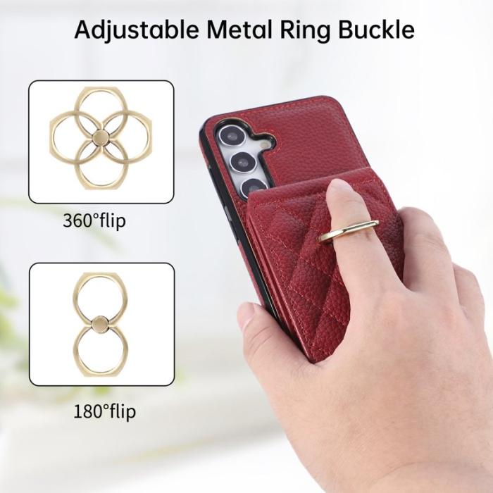 OEM - Mobilfodral för Samsung Galaxy S26 Plus Konstläder med Ringhållare - Röd