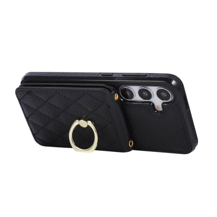 OEM - Mobilfodral för Samsung Galaxy S26 Plus Konstläder Ringhållare - Svart