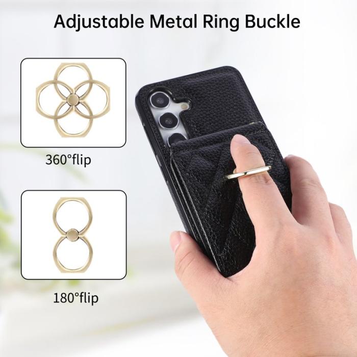 OEM - Mobilfodral för Samsung Galaxy S26 Plus Konstläder Ringhållare - Svart