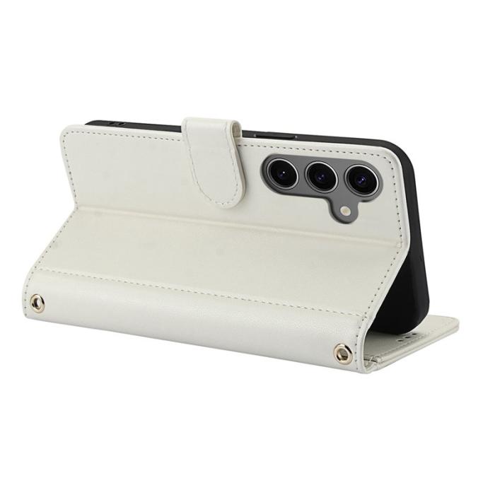 OEM - Plånboksfodral för Samsung Galaxy S26 Plus Konstläder Ställ - Vit