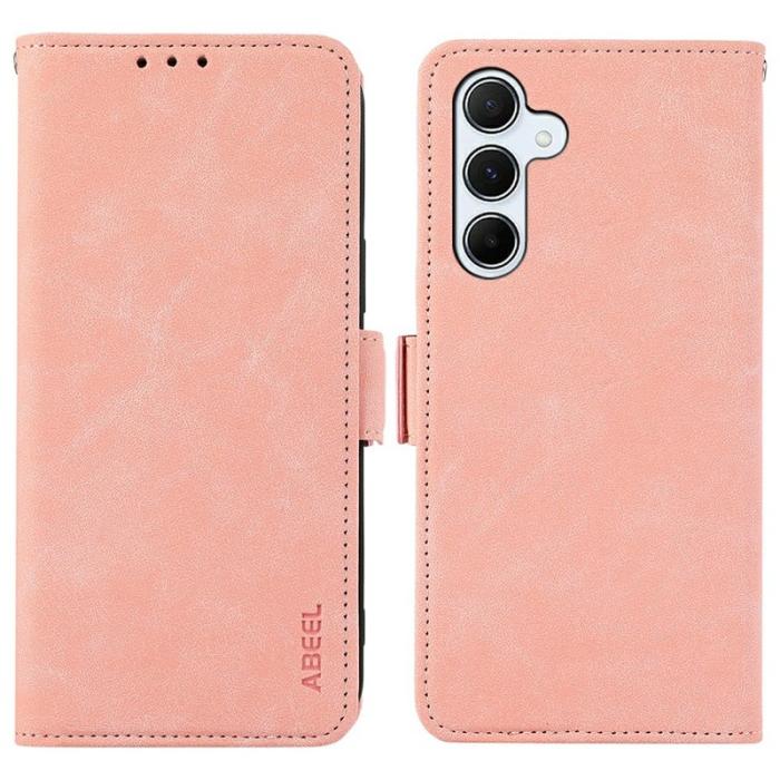 ABEEL - ABEEL Mobilfodral för Samsung Galaxy S26 Plus Konstläder Ställfunktion RFID Rosa