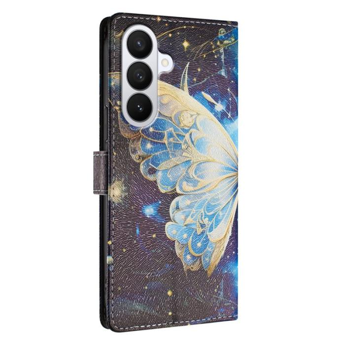 OEM - Plånboksfodral för Samsung Galaxy S26 Plus Konstläder - Stor Fjäril - Grå