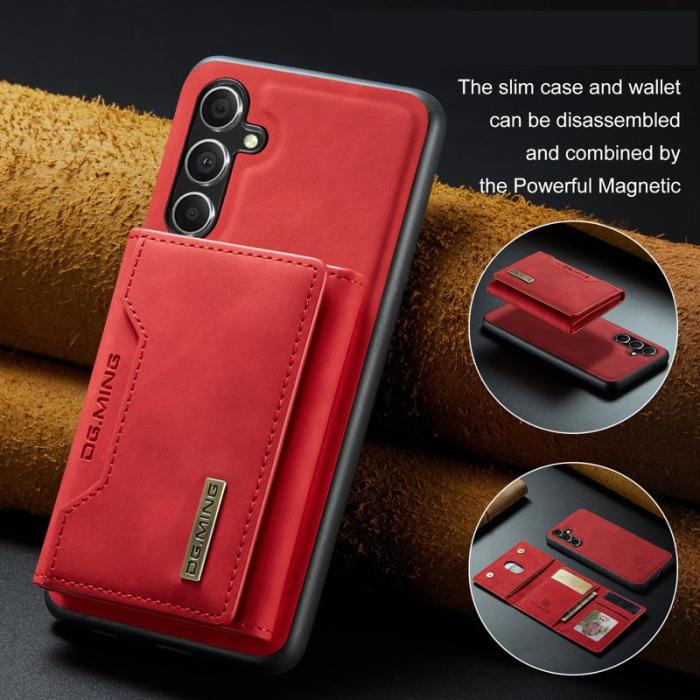 DG.MING - DG.Ming Mobilfodral för Samsung Galaxy S26 Plus Konstläder Tri-Fold - Röd