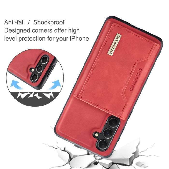 DG.MING - DG.Ming Mobilfodral för Samsung Galaxy S26 Plus Konstläder Tri-Fold - Röd