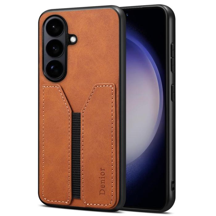 DENIOR - DENIOR Mobilfodral för Samsung Galaxy S26 Plus Kortfack Konstläder + TPU - Brun