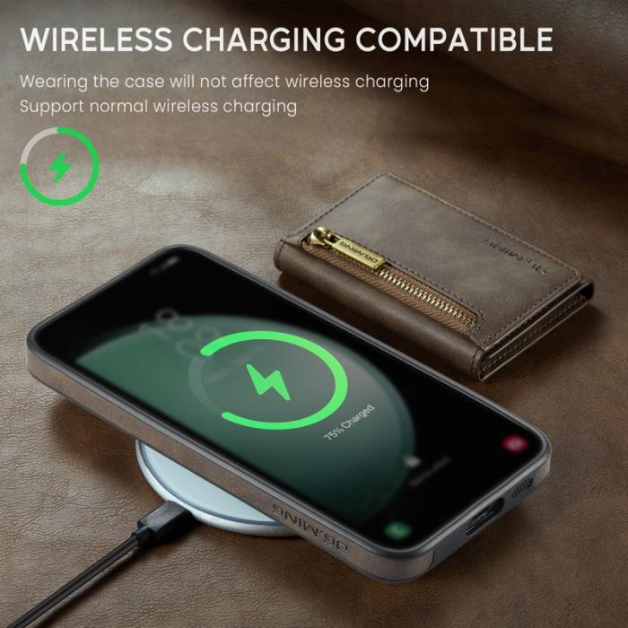 DG.MING - DG.Ming Mobilfodral för Samsung Galaxy S26 Plus Magnetiskt Konstläder - Kaffe