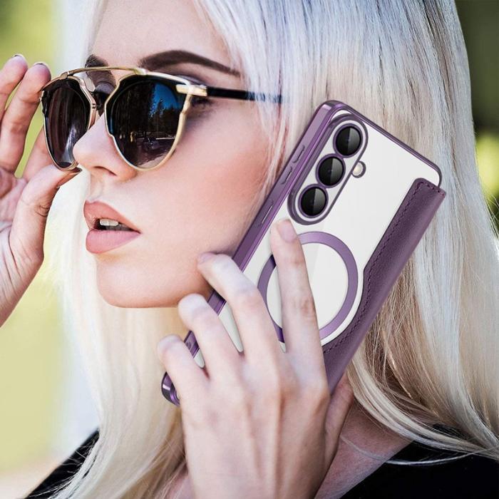 OEM - Mobilfodral för Samsung Galaxy S26 Plus Magnetiskt Konstläder - Mörklila