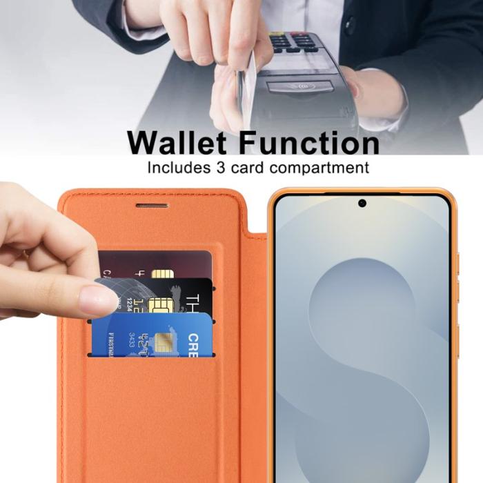 OEM - Mobilfodral för Samsung Galaxy S26 Plus Magnetiskt Konstläder - Orange