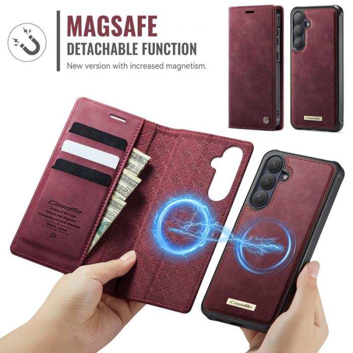 Caseme - CaseMe Plånboksfodral för Samsung Galaxy S26 Plus Magnetiskt Konstläder RFID Röd