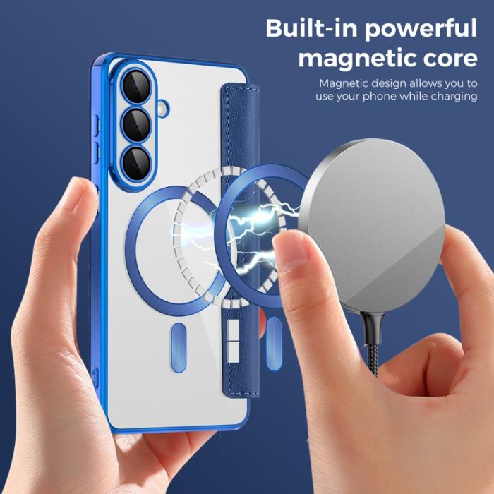 OEM - Mobilfodral för Samsung Galaxy S26 Plus Magnetiskt Konstläder RFID - Safir