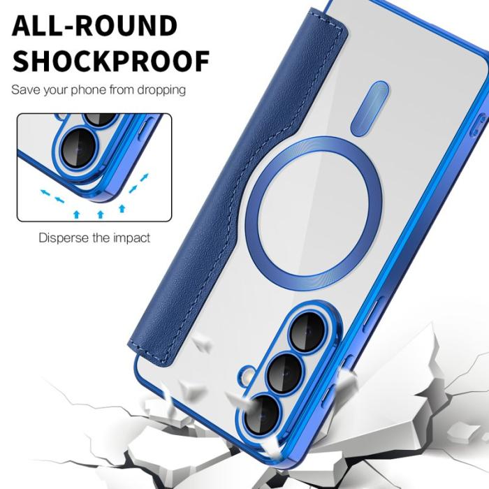 OEM - Mobilfodral för Samsung Galaxy S26 Plus Magnetiskt Konstläder RFID - Safir