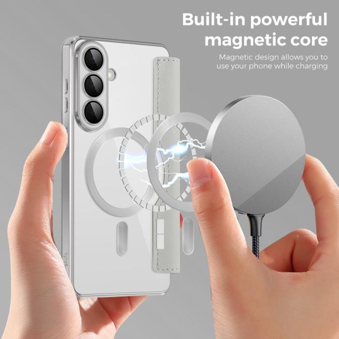 OEM - Mobilfodral för Samsung Galaxy S26 Plus Magnetiskt Konstläder - Titangrå