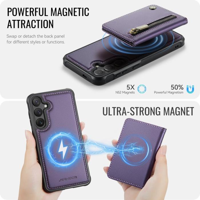 JEEHOOD - JEEHOOD Plånboksfodral för Samsung Galaxy S26 Plus Magnetiskt Kickstand - Lila