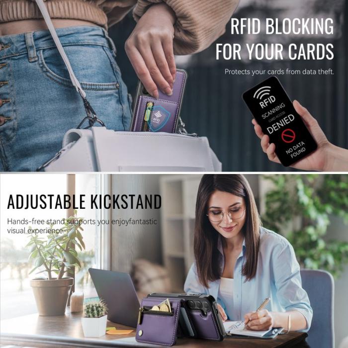JEEHOOD - JEEHOOD Plånboksfodral för Samsung Galaxy S26 Plus Magnetiskt Kickstand - Lila